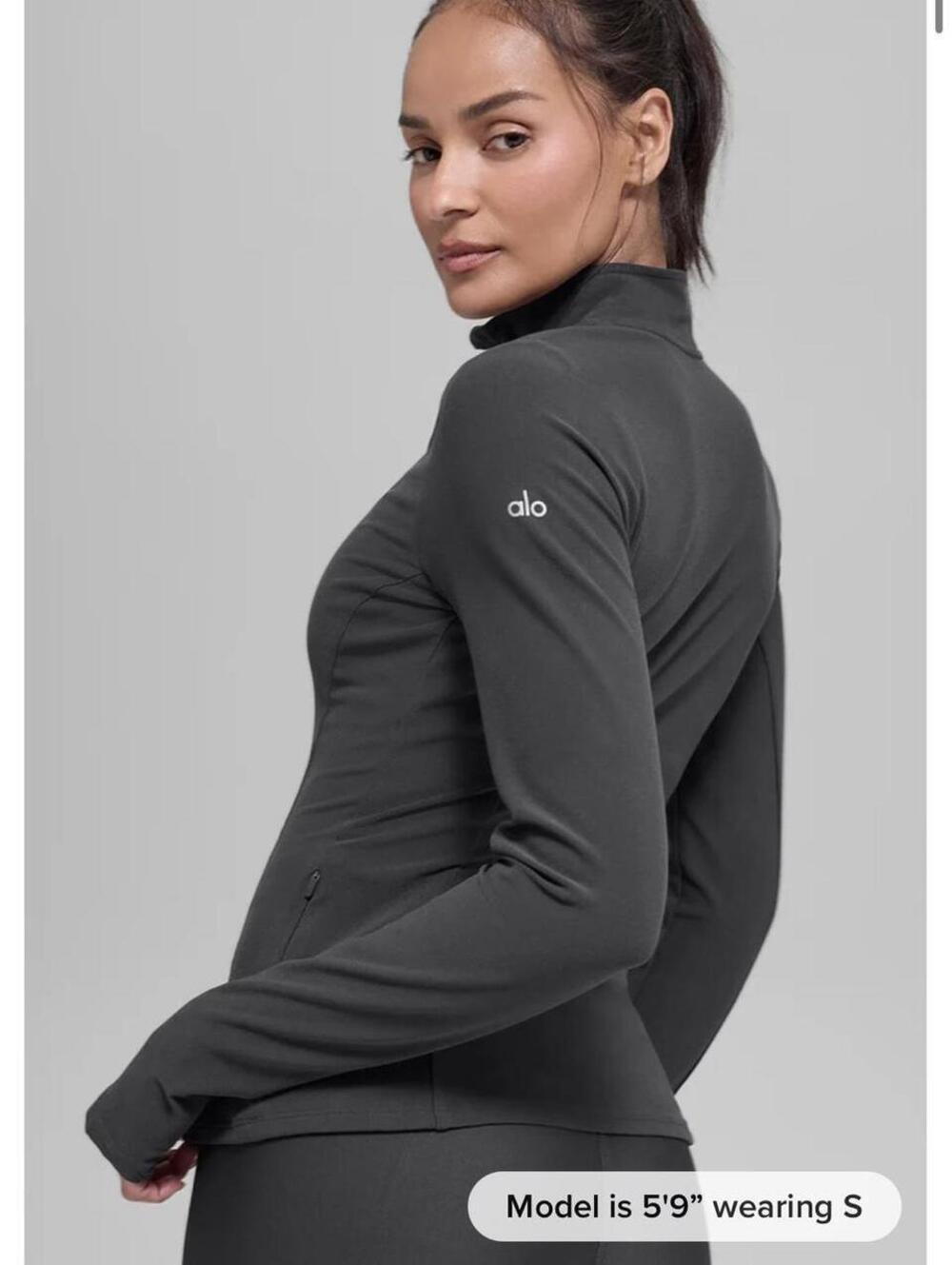 Alo Yoga  Alosoft 1/2 Zip Rapid Pullover  | color Anthracite | Size S